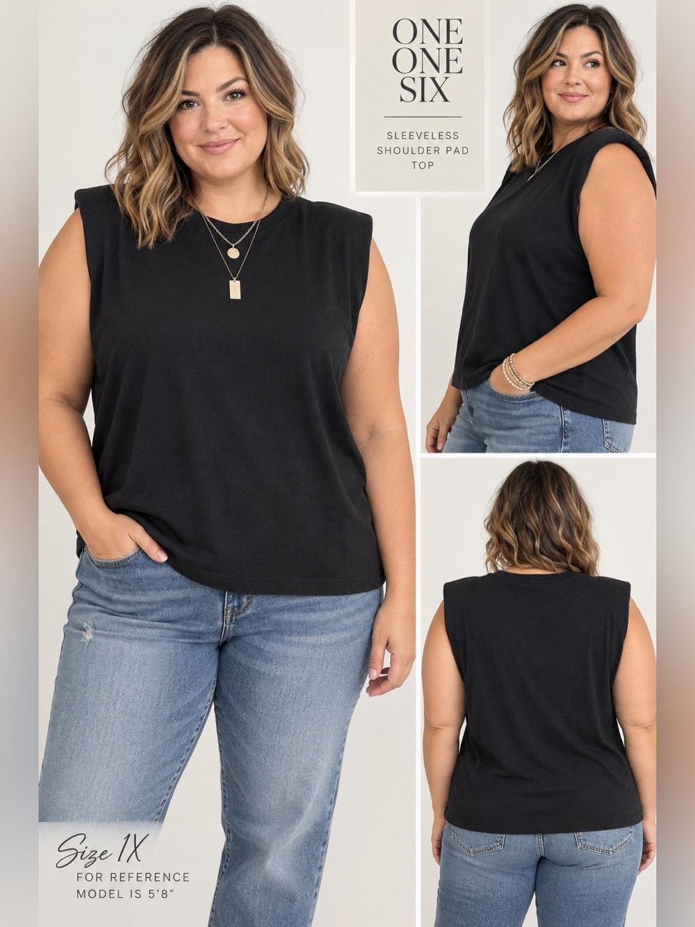 One One Six Padded Muscle Tee in Black NWT 1X